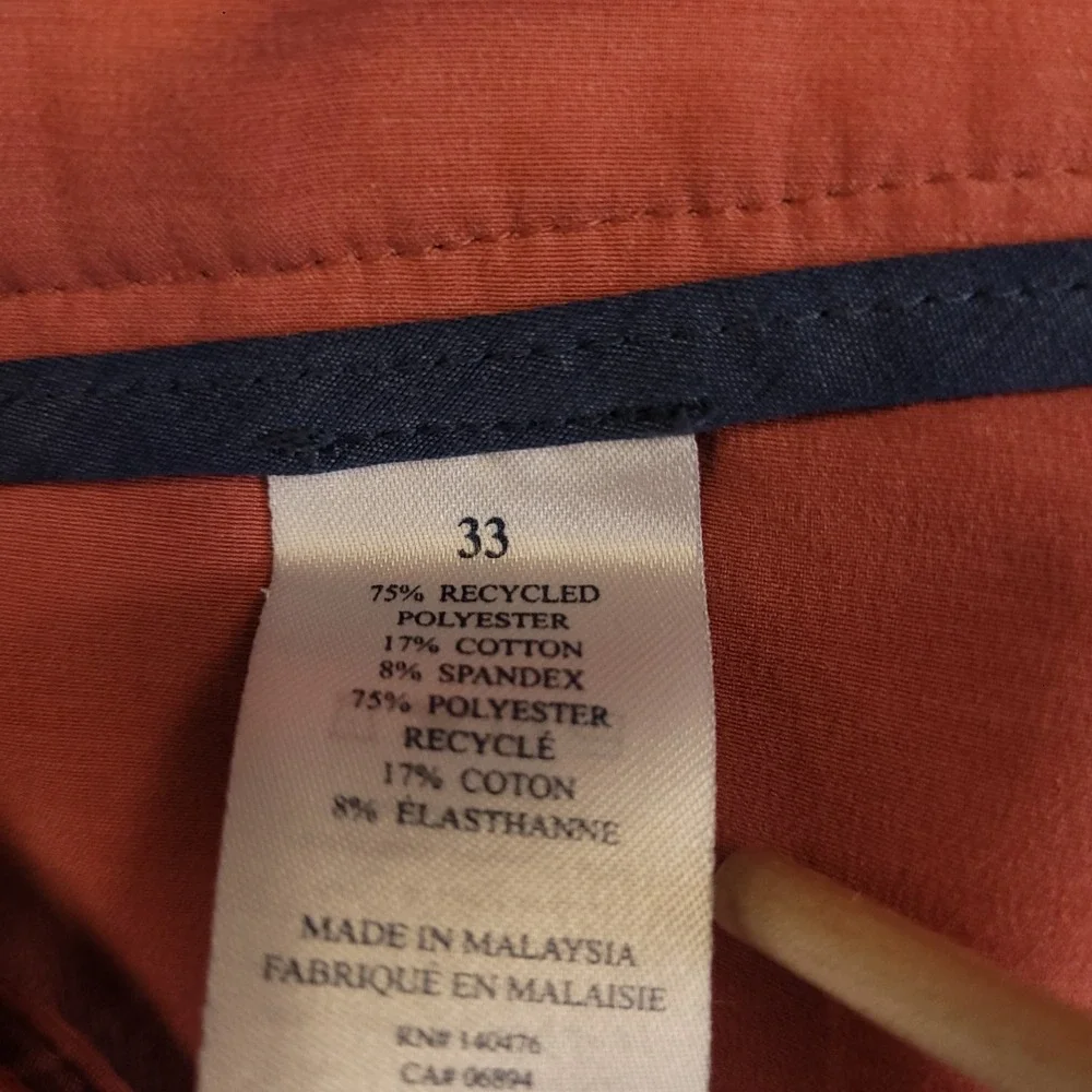 Faherty All Day Golf Shorts Mens 33x8 Salmon Performance Stretch Drawstring